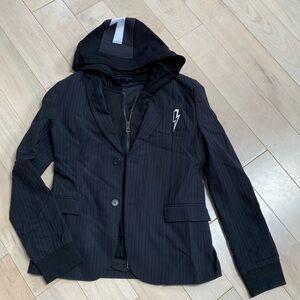 Neil Barrett Thunderbolt collection boys hooded blazer jacket